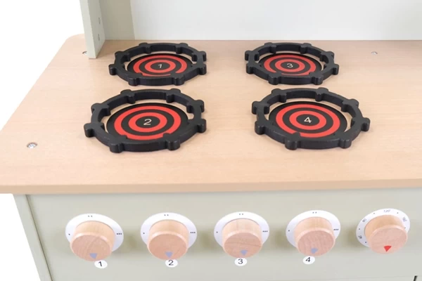 Vier Kochfelder mit Drehknöpfen