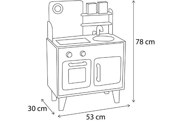 Skizze der Abmessungen.