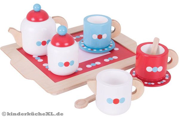 9-teiliges Set mit u.a. Tablett, Kaffeekanne und Tassen.