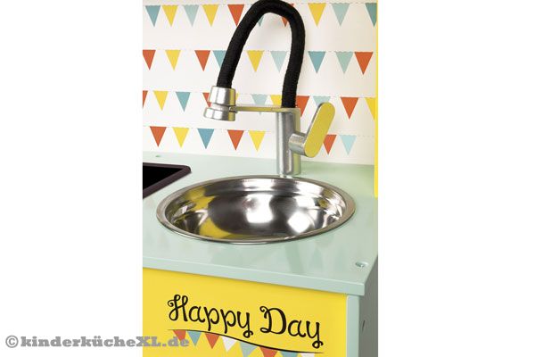 Moderner Wasserhahn, Chrom Spüle.