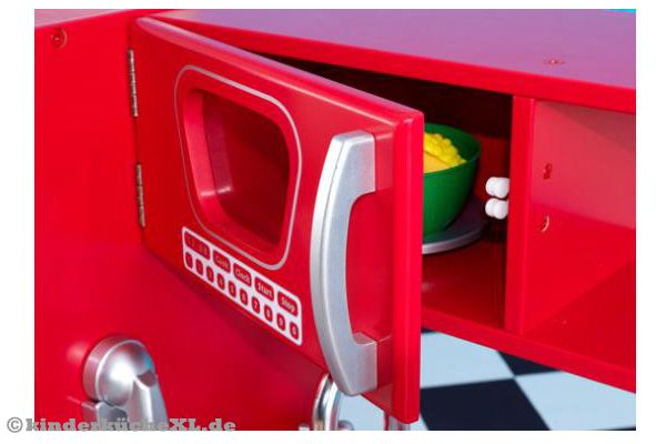 Die Mikrowelle hat ein Fenster.