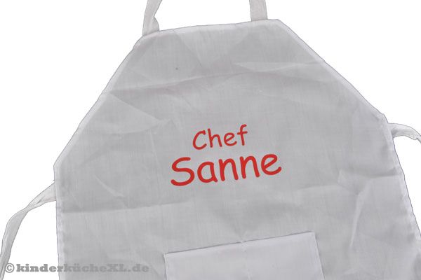 Schürze weiß mit Wunschname
